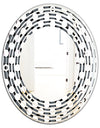Monochrome Geometric Pattern XIV - Modern Round or Oval Wall Mirror - Wave