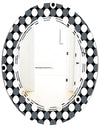 Monochrome Geometric Pattern XIV - Modern Round or Oval Wall Mirror - Triple C