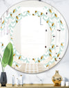 Golden Foliage X - Modern Round or Oval Wall Mirror - Space