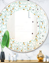 Golden Foliage X - Modern Round or Oval Wall Mirror - Wave