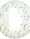 Golden Foliage X - Modern Round or Oval Wall Mirror - Wave