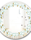 Golden Foliage X - Modern Round or Oval Wall Mirror - Leaves