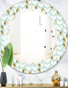 Golden Foliage X - Modern Round or Oval Wall Mirror - Triple C