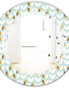 Golden Foliage X - Modern Round or Oval Wall Mirror - Triple C