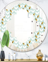 Golden Foliage X - Modern Round or Oval Wall Mirror - Quatrefoil