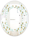 Golden Foliage X - Modern Round or Oval Wall Mirror - Space