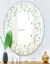 Golden Foliage X - Modern Round or Oval Wall Mirror - Wave