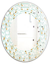 Golden Foliage X - Modern Round or Oval Wall Mirror - Wave