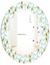 Golden Foliage X - Modern Round or Oval Wall Mirror - Triple C