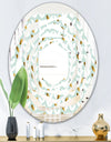 Golden Foliage X - Modern Round or Oval Wall Mirror - Whirl