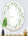 Golden Foliage X - Modern Round or Oval Wall Mirror - Quatrefoil