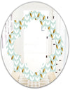 Golden Foliage X - Modern Round or Oval Wall Mirror - Quatrefoil