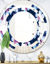 Retro Frangipani Flowers - Modern Round or Oval Wall Mirror - Space