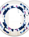 Retro Frangipani Flowers - Modern Round or Oval Wall Mirror - Space