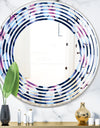 Retro Frangipani Flowers - Modern Round or Oval Wall Mirror - Wave