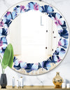 Retro Frangipani Flowers - Modern Round or Oval Wall Mirror - Leaves
