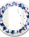 Retro Frangipani Flowers - Modern Round or Oval Wall Mirror - Leaves