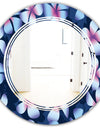 Retro Frangipani Flowers - Modern Round or Oval Wall Mirror - Triple C