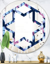 Retro Frangipani Flowers - Modern Round or Oval Wall Mirror - Hexagon Star