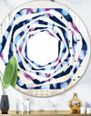 Retro Frangipani Flowers - Modern Round or Oval Wall Mirror - Whirl
