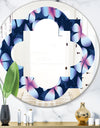 Retro Frangipani Flowers - Modern Round or Oval Wall Mirror - Quatrefoil