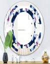Retro Frangipani Flowers - Modern Round or Oval Wall Mirror - Space