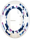 Retro Frangipani Flowers - Modern Round or Oval Wall Mirror - Space