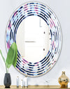 Retro Frangipani Flowers - Modern Round or Oval Wall Mirror - Wave