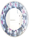 Retro Frangipani Flowers - Modern Round or Oval Wall Mirror - Wave