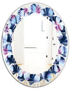 Retro Frangipani Flowers - Modern Round or Oval Wall Mirror - Leaves