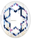 Retro Frangipani Flowers - Modern Round or Oval Wall Mirror - Hexagon Star