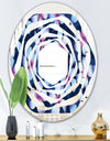 Retro Frangipani Flowers - Modern Round or Oval Wall Mirror - Whirl