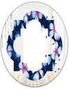 Retro Frangipani Flowers - Modern Round or Oval Wall Mirror - Quatrefoil