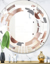 Circular Abstract Retro Geometric XIII - Modern Round or Oval Wall Mirror - Space