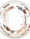 Circular Abstract Retro Geometric XIII - Modern Round or Oval Wall Mirror - Space