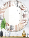 Circular Abstract Retro Geometric XIII - Modern Round or Oval Wall Mirror - Wave