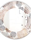Circular Abstract Retro Geometric XIII - Modern Round or Oval Wall Mirror - Wave