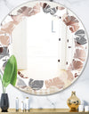 Circular Abstract Retro Geometric XIII - Modern Round or Oval Wall Mirror - Leaves