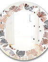Circular Abstract Retro Geometric XIII - Modern Round or Oval Wall Mirror - Leaves