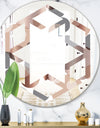 Circular Abstract Retro Geometric XIII - Modern Round or Oval Wall Mirror - Hexagon Star
