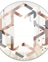 Circular Abstract Retro Geometric XIII - Modern Round or Oval Wall Mirror - Hexagon Star
