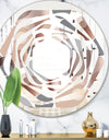Circular Abstract Retro Geometric XIII - Modern Round or Oval Wall Mirror - Whirl