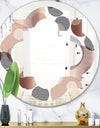 Circular Abstract Retro Geometric XIII - Modern Round or Oval Wall Mirror - Quatrefoil