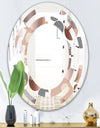 Circular Abstract Retro Geometric XIII - Modern Round or Oval Wall Mirror - Space