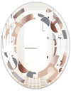 Circular Abstract Retro Geometric XIII - Modern Round or Oval Wall Mirror - Space