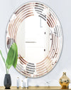 Circular Abstract Retro Geometric XIII - Modern Round or Oval Wall Mirror - Wave