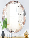 Circular Abstract Retro Geometric XIII - Modern Round or Oval Wall Mirror - Triple C