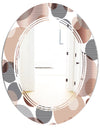 Circular Abstract Retro Geometric XIII - Modern Round or Oval Wall Mirror - Triple C