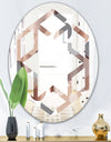 Circular Abstract Retro Geometric XIII - Modern Round or Oval Wall Mirror - Hexagon Star