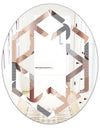 Circular Abstract Retro Geometric XIII - Modern Round or Oval Wall Mirror - Hexagon Star